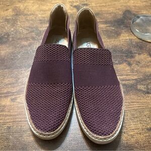 Ugg Sammy Knit‎ Slip On Sneakers Womens 9/9.5 Purple Boat Shoes Nautical Comfy